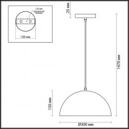 Odeon light 3349/1 PENDANT ODL17 380 темно-серый/золотой Подвес E27 60W 220V UGA  - 2 купить